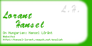 lorant hansel business card